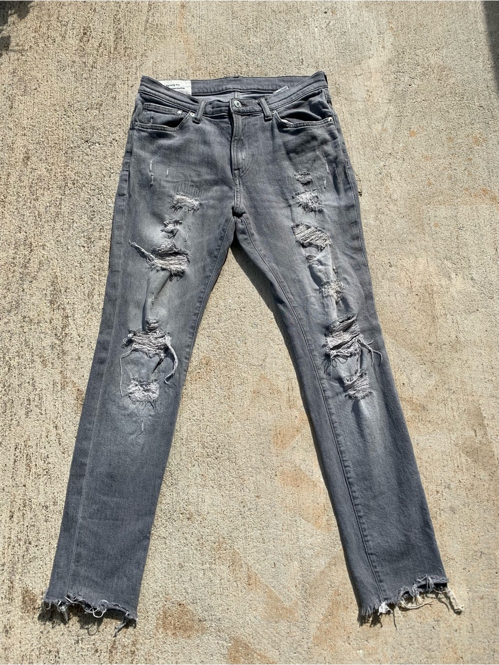 H&M Men’s Skinny Distressed Gray Jeans